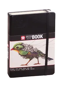 Скетчбук 13*21 80л "Sakura" черный, 140г/м2, тв.обл., Sakura