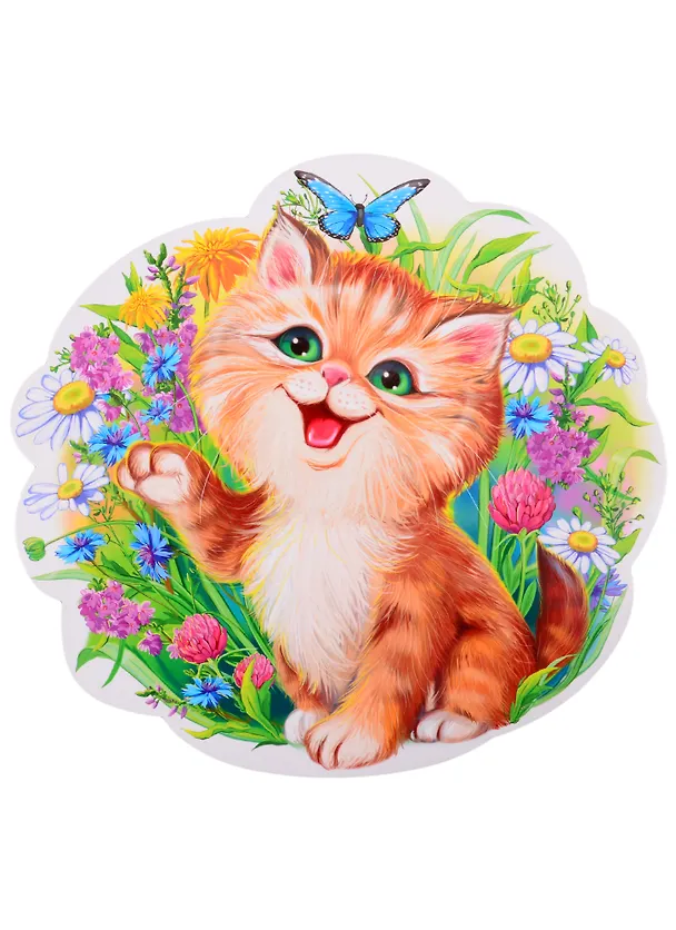 Книга Плакат вырубной А4 "Котенок" () — 1