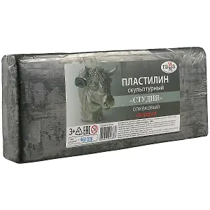 Скульптурный пластилин «Лицей», оливковый,  твёрдый, 1 кг