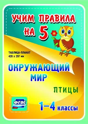 Окружающий мир. Птицы. 1-4 классы.Таблица-плакат — 2784523 — 1