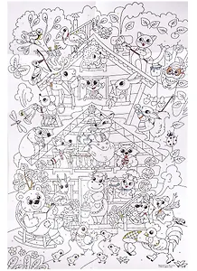 Большая раскраска по цифрам «Теремок». 90х60 см