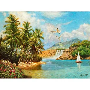 Картина стразами (алмазная мозаика) 30*40 см, ОСТРОВ СОКРОВИЩ "Южное море", без подрамника, 662567