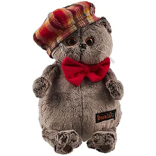 Игрушка мягкая Budi Basa, Басик в красном клетчатом берете с бантом из флиса (22 см) (Ks22-132) 2842570