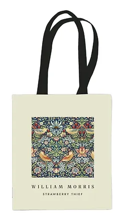 Сумка-шоппер William Morris (Strawberry thief) (бежевая) (текстиль) (СК2025-315) 3136170