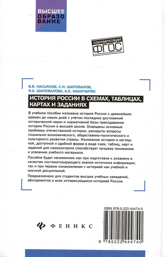 Книга История России в схемах, таблицах, картах и заданиях (Валерий Касьянов, С.Н. Шаповалов) — 2