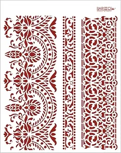 Трафарет пластиковый многоразовый Кружевные бордюры (20х25) (К-05)