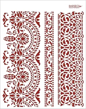 Трафарет пластиковый многоразовый Кружевные бордюры (20х25) (К-05) 2319529 — 1