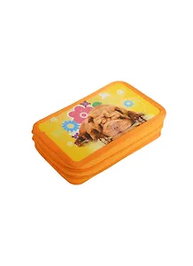 Пенал школьный 2 отд. "Щенок шарпея" 19*11, ткань, глиттер, Оникс