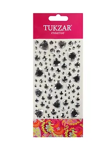 Набор для творчества, Tukzar, Наклейки-стразы акриловые Сердечки, 11*23см в ассортименте