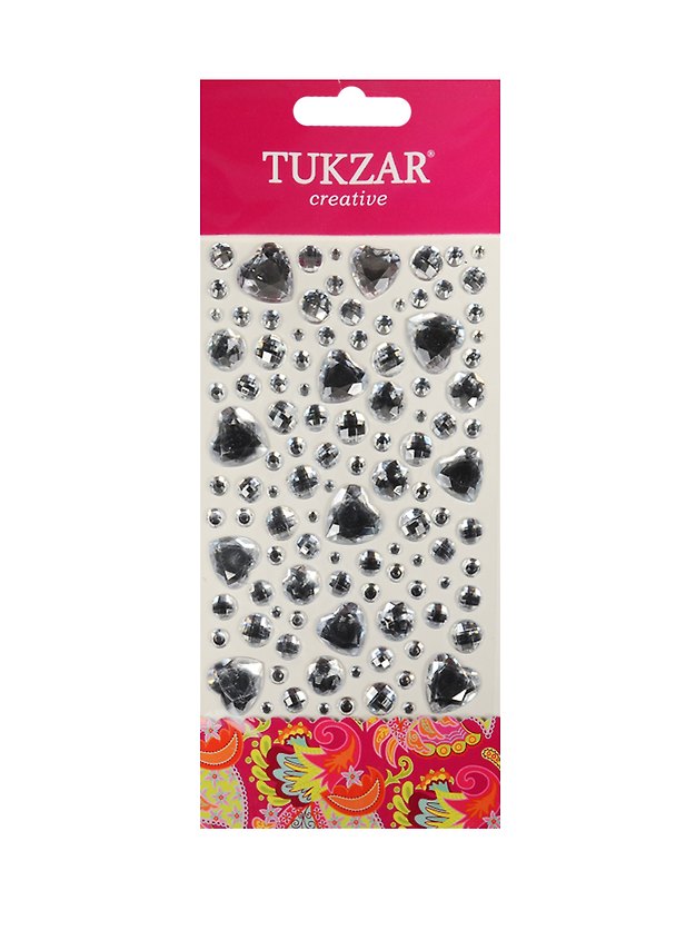 Набор для творчества, Tukzar, Наклейки-стразы акриловые Сердечки, 11*23см в ассортименте 2549028 — 1