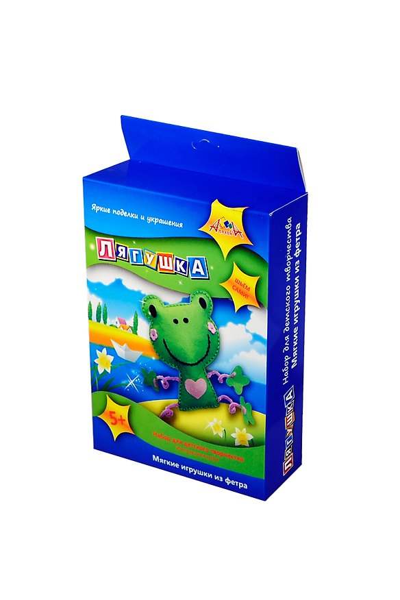 Мягкие игрушки из фетра Лягушка (C2436-04) (Шьем сами) (набор для творчества) (5+) (коробка) 2407750 — 1