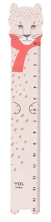 Линейка 15см "Леопард", фигурная,  Yoi 3077621 — 2