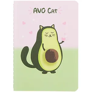 Записная книжка А6 32л кл. "Avo cat", тонир. внутр. блок, сшивка 257422