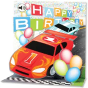 3D открытка Гоночная машина (Race Car) (музыка) (SS048) 2384695