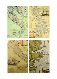 Записная книжка А6+ 192л 110*175мм "Старые карты" 7БЦ, ассорти, Haich