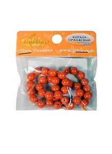 Натур. камни Коралл оранжевый прессовка (скрепл. бусины) (00009460) (40шт) (7х7мм) (упаковка)
