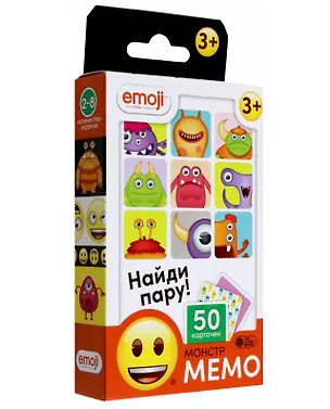 Эмоджи Настольная игра Мемо черная Монстры 3102909