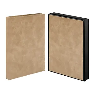 Ежедневник недат. А5+ 160л "Фланстер" бежевый, мягк.переплёт, иск.кожа, ляссе, подар.карт.коробка с ПВХ-крышкой