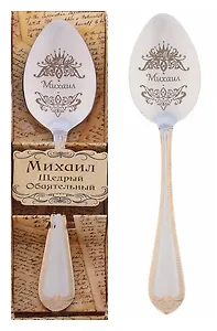 Ложка чайная в подарочной коробке Михаил (3х15) (615194)