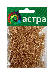 Набор д/творчества АСТРА Бисер 11/0 20гр 1106 т.золотой/глянц.покрытие