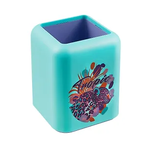 Стакан для пишущих принадлежностей "Tropical", пластик, мятный с фиолетовым, Erich Krause