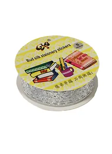 Клейкая лента для декора мерцающая, серебро, ЛМС-1