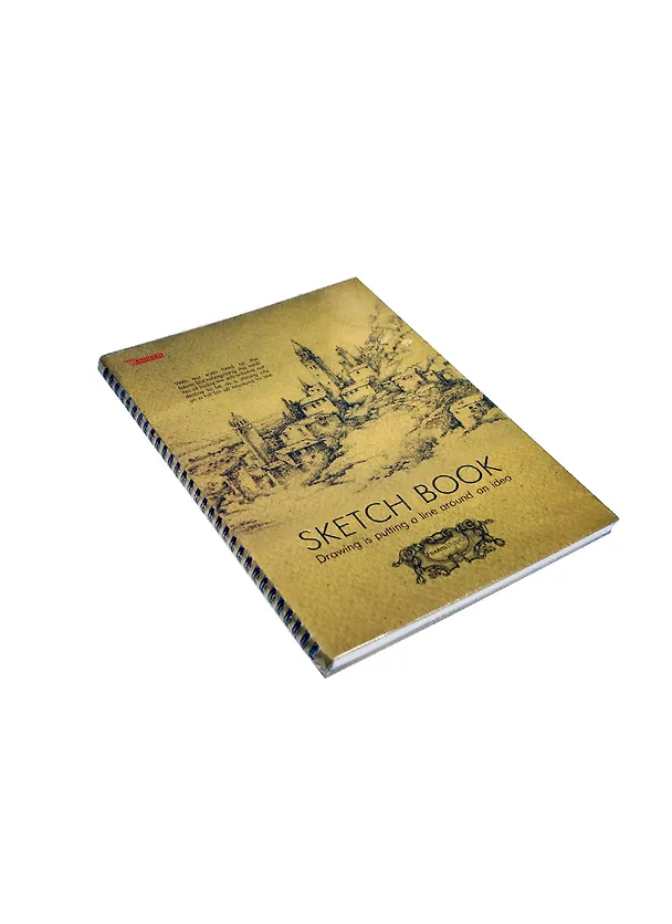 Тетрадь A4 100л кл. "SKETCH" тв.обл.крафт, мат.ламинация, тиснение, закрытая евроспираль, ассорти, MARKER ARTE 227471 — 1