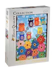 Пазл Clementoni HQ 500 эл. 49*36см. Разноцветные совушки