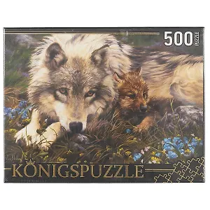 Пазл 500 эл. Konigspuzzle Люси Билодо Волчица и волчонок (АЛК500-8330) (500х345мм) (3+) (коробка) (Ko