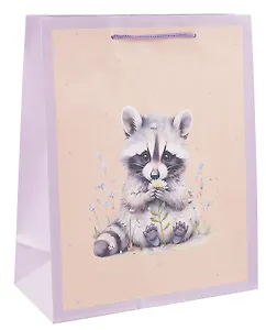 Пакет А4 32*26*12 "Енот с цветком" дет., бум.мат.ламинат
