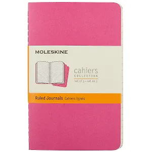 Записная книжка Moleskin Cahier Journal Pocket, 3 шт, розовый неон, 32 листа, А6