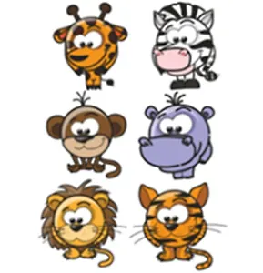 Декоративная наклейка Зверьки из зоопарка 1 (нц159)