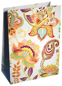 Пакет подарочный бумажный А3 42*32*11.5 "Народные узоры", жен., мат. ламинат, Kairui
