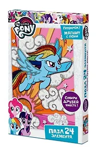 Пазл-мини, Оригами, My little pony Movie. Радуга Дэш 24эл., (130х180),+ фигурка с магнитиком