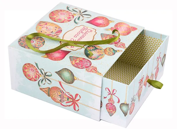 Коробка подарочная "Игрушки на голубом" 18*18*9,5 Новый год, картон 2955379 — 2