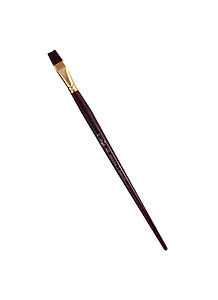 Кисть художественная Вернисаж, синтетика бордовая, плоская, длинная ручка №12, Гамма
