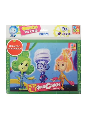 Мягкие пазлы А4 Фиксики (VT1102-01) (24 элемента) (4мм) (330х235мм) (3+) (упаковка) 2483747