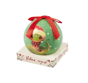 Елочный шар НГ Змейка (пластик) (7,5см) (ПВХ Бокс) (12-TianJian-XL-01) 3053570