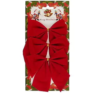 Ёлочное украшение «Бантики. Красный рубин», 3 штуки