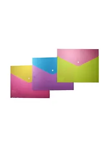 Папка-конверт А4 на кнопке, пластиковая, двухцветная, Wengu