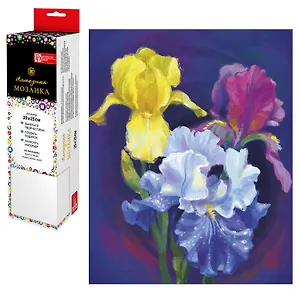Набор для творчества. Алмазная мозаика "Таинственные ирисы", 20 х 25 см