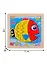 Деревянная пазл-рамка Рыжий кот Рыбка 9 элементов 12х12см (G50) — 2787736 — 2