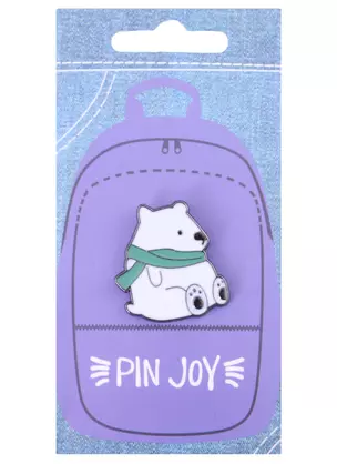 Значок Pin Joy Белый медведь с шарфом (металл) (12-08599-937) — 2885970 — 1