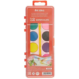 Краски акварельные сухие Art idea, 12 цветов