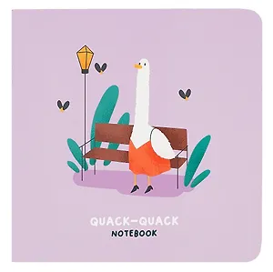 Записная книжка 170*170мм 40л "Quack-Quack", soft-touch ламинация, выборочный УФ-лак, скоба