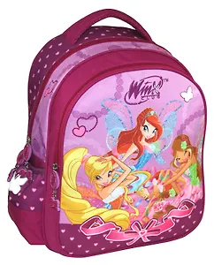 Рюкзак школьный "Winx" 30*38см, 2отд., бок.карманы, уплотн.спинка, розовый, Winx