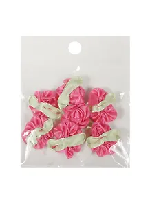 Пришивные розочки с листиками 3 см. бордовые (7шт)(пакет) (11-01031-1-4)