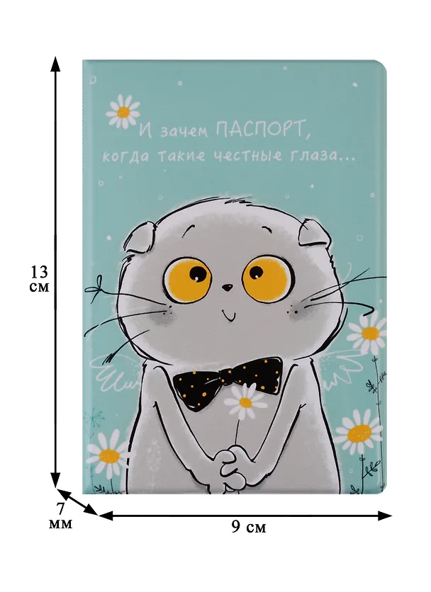 Обложка для паспорта Басик И зачем паспорт (ПВХ бокс) (ОП2019-214) 2722409 — 2