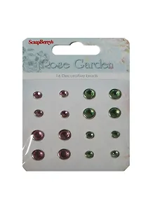 Набор хрустальных брадсов Розы (SCB34001051) (16шт) (зеленый/розовый) (упаковка)