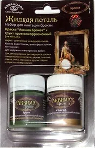 Поталь жидкая, имитация бронза, 80 мл, Аква-Колор